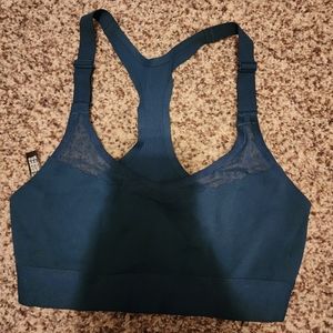Victorias Secret Incredible Ultra Light Sports Bra Blue Mermaid Scalloped Edge